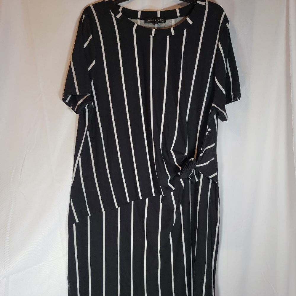 Black striped dress